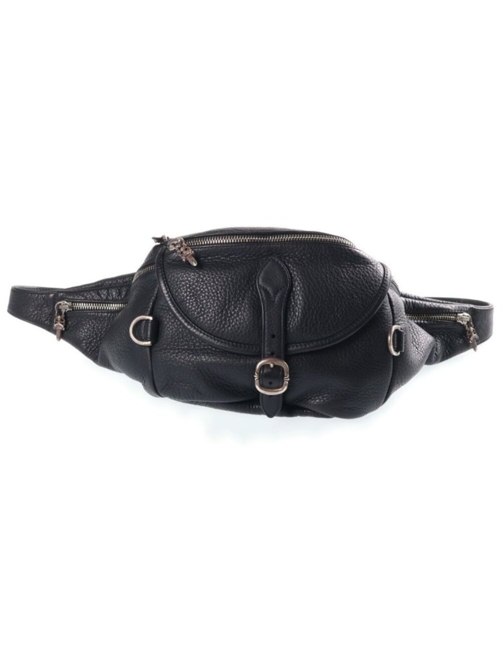 Chrome Hearts 1 Snat Pack Dagger Zip Gunslinger Belt Leather Waist Bag Black